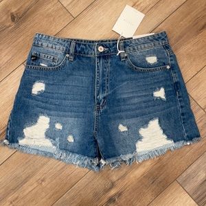 High rise kancan denim shorts